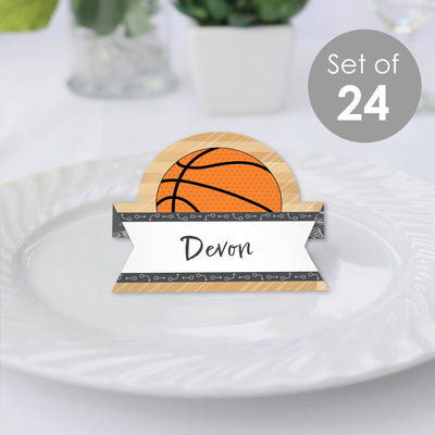 Nothin' But Net - Basketball - Baby Shower or Birthday Party Tent Buffet Card - Table Setting Name Place Cards - Set of 24