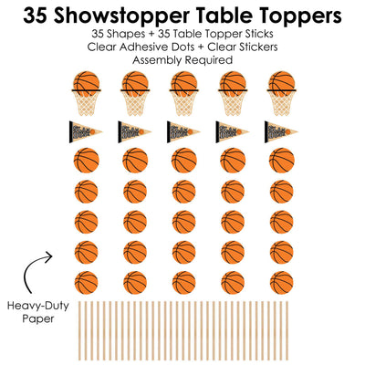 Nothin' But Net - Basketball - Baby Shower or Birthday Party Centerpiece Sticks - Showstopper Table Toppers - 35 Pieces