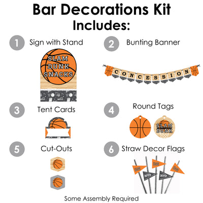 Nothin’ But Net - Basketball - DIY Baby Shower or Birthday Party Concession Signs - Snack Bar Decorations Kit - 50 Pieces