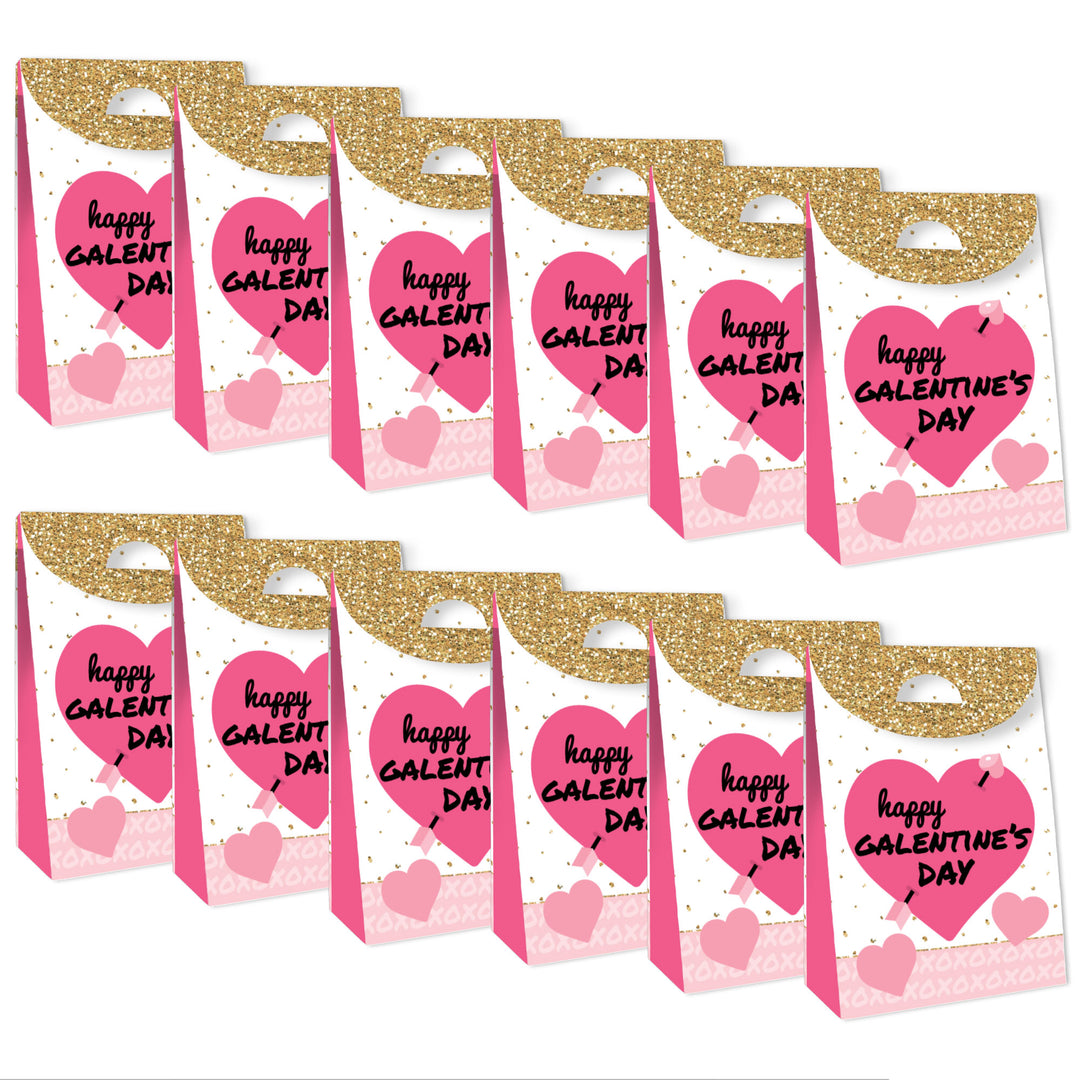 Be My Galentine - Galentine’s & Valentine’s Day Gift Favor Bags - Party Goodie Boxes - Set of 12