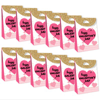 Be My Galentine - Galentine’s & Valentine’s Day Gift Favor Bags - Party Goodie Boxes - Set of 12