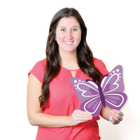 Beautiful Butterfly - Lawn Decorations - Outdoor Floral Baby Shower or Birthday Party Yard Decorations - 10 Piece