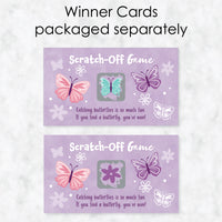Beautiful Butterfly - Floral Baby Shower or Birthday Party Game Scratch Off Cards - 22 Count