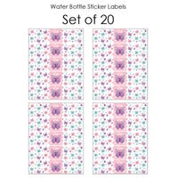 Beautiful Butterfly - Floral Baby Shower or Birthday Party Water Bottle Sticker Labels - Set of 20