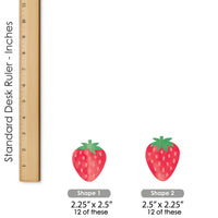 Berry Sweet Strawberry - DIY Shaped Fruit Themed Birthday Party or Baby Shower Cut-Outs - 24 Count