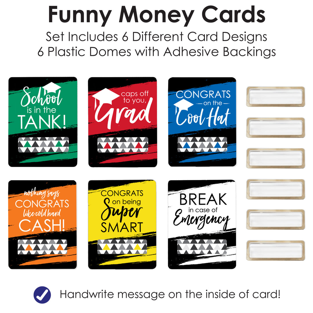 Best Is Yet To Come Assorted Grad - DIY Graduation Party Cash Holder Gift - Funny Money Cards - Set of 6