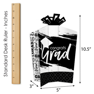 Black and White Grad - Best is Yet to Come - Table Decorations - Black and White Graduation Party Fold and Flare Centerpieces - 10 Count