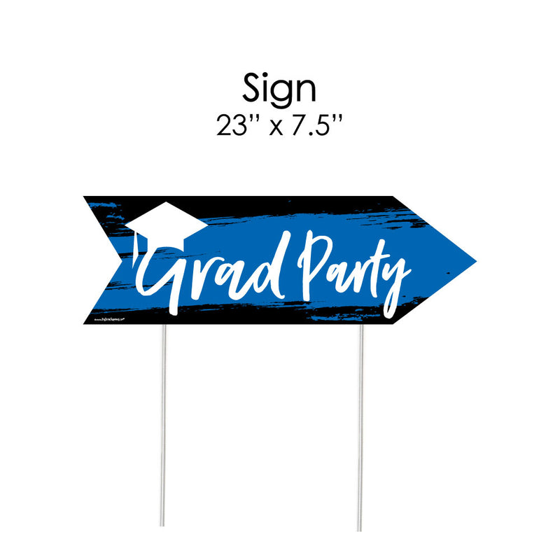 Blue Grad - Best is Yet to Come - Graduation Party Sign Arrow - Double Sided Directional Yard Signs - Set of 2
