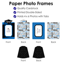 Blue Grad - Best is Yet to Come - Royal Blue Graduation Party 4x6 Picture Display - Paper Photo Frames - Set of 12
