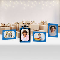 Blue Grad - Best is Yet to Come - Royal Blue Graduation Party 4x6 Picture Display - Paper Photo Frames - Set of 12