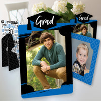 Blue Grad - Best is Yet to Come - Royal Blue Graduation Party 4x6 Picture Display - Paper Photo Frames - Set of 12