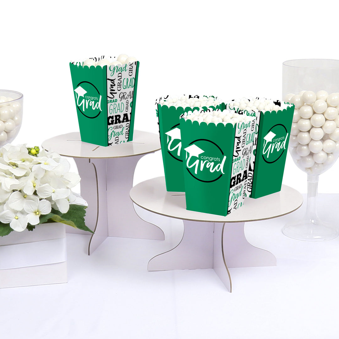 Green Grad - Best is Yet to Come - Green Graduation Party Favor Popcorn Treat Boxes - Set of 12
