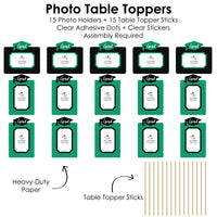 Green Grad - Best is Yet to Come - Graduation Party Picture Centerpiece Sticks - Photo Table Toppers - 15 Pieces
