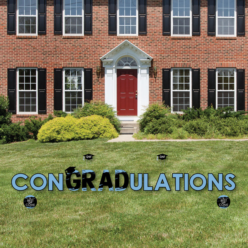 Light Blue Grad - Best is Yet to Come - Yard Sign Outdoor Lawn Decorations - Light Blue Graduation Party Yard Signs - ConGRADulations