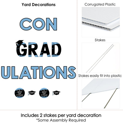 Light Blue Grad - Best is Yet to Come - Yard Sign Outdoor Lawn Decorations - Light Blue Graduation Party Yard Signs - ConGRADulations