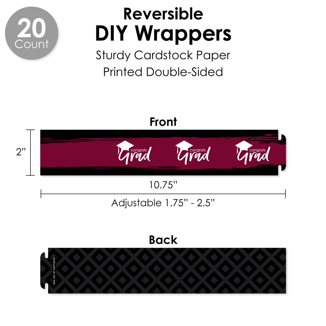 Maroon Grad - Best is Yet to Come - Burgundy Graduation Party Favors and Cupcake Kit - Fabulous Favor Party Pack - 100 Pieces