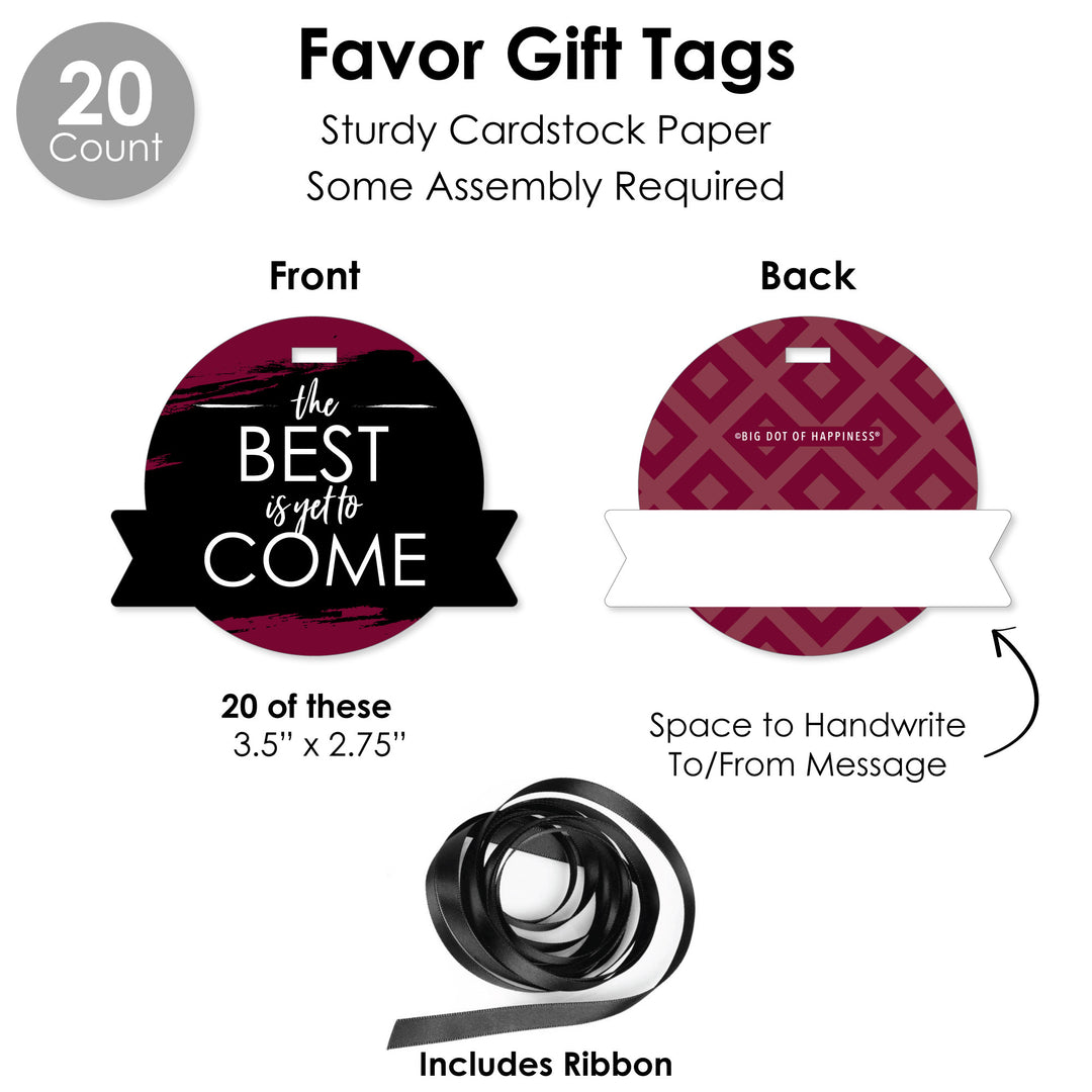 Maroon Grad - Best is Yet to Come - Burgundy Graduation Party Favors and Cupcake Kit - Fabulous Favor Party Pack - 100 Pieces