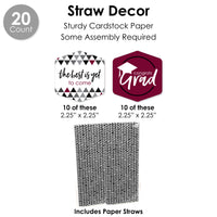 Maroon Grad - Best is Yet to Come - Burgundy Graduation Party Favors and Cupcake Kit - Fabulous Favor Party Pack - 100 Pieces