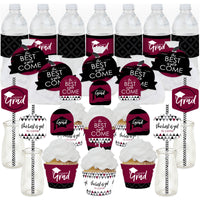 Maroon Grad - Best is Yet to Come - Burgundy Graduation Party Favors and Cupcake Kit - Fabulous Favor Party Pack - 100 Pieces