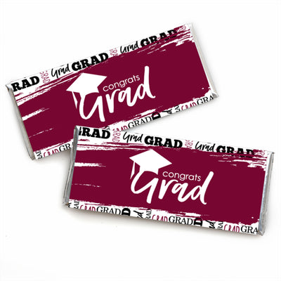 Maroon Grad - Best is Yet to Come - Candy Bar Wrappers Graduation Party Favors - Set of 24