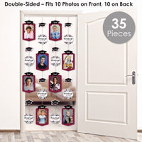 Maroon Grad - Best is Yet to Come - Burgundy Graduation Party DIY Backdrop Decor - Hanging Vertical Photo Garland - 35 Pieces