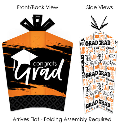 Orange Grad - Best is Yet to Come - Table Decorations - Orange Graduation Party Fold and Flare Centerpieces - 10 Count