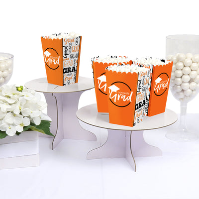 Orange Grad - Best is Yet to Come - Orange Graduation Party Favor Popcorn Treat Boxes - Set of 12