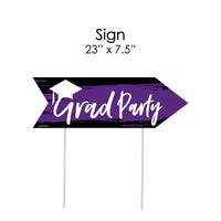 Purple Grad - Best is Yet to Come - Graduation Party Sign Arrow - Double Sided Directional Yard Signs - Set of 2