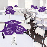 Hilarious Purple Grad - Best is Yet to Come - Graduation Party Photo Booth Props or Table Toppers - 20 Count