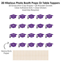 Hilarious Purple Grad - Best is Yet to Come - Graduation Party Photo Booth Props or Table Toppers - 20 Count