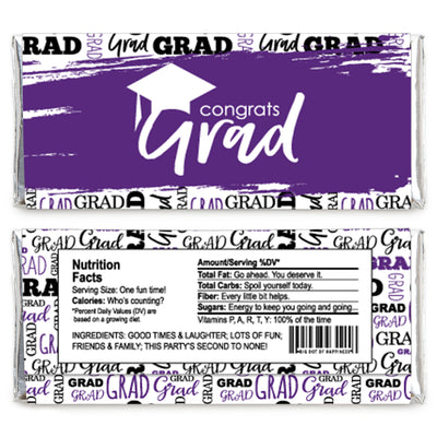 Purple Grad - Best is Yet to Come - Candy Bar Wrappers Graduation Party Favors - Set of 24