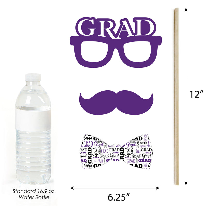 Purple Grad - Best is Yet to Come - Personalized 2023 Graduation Party Photo Booth Props Kit - 20 Count
