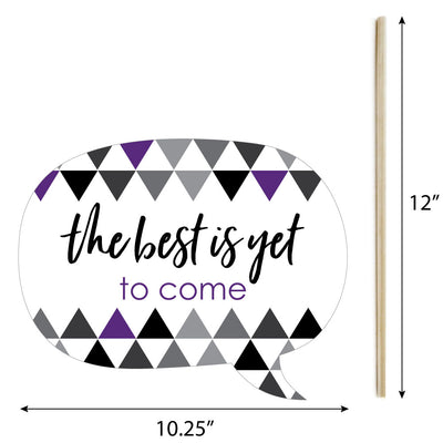 Purple Grad - Best is Yet to Come - Personalized 2023 Graduation Party Photo Booth Props Kit - 20 Count