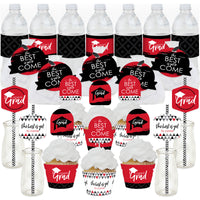 Red Grad - Best is Yet to Come - Red Graduation Party Favors and Cupcake Kit - Fabulous Favor Party Pack - 100 Pieces