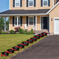 Red Grad - Best is Yet to Come - Grad Cap Lawn Decorations - Outdoor Red Graduation Party Yard Decorations - 10 Piece