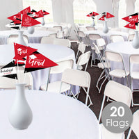 Red Grad Pennant Flags - 20 Ct