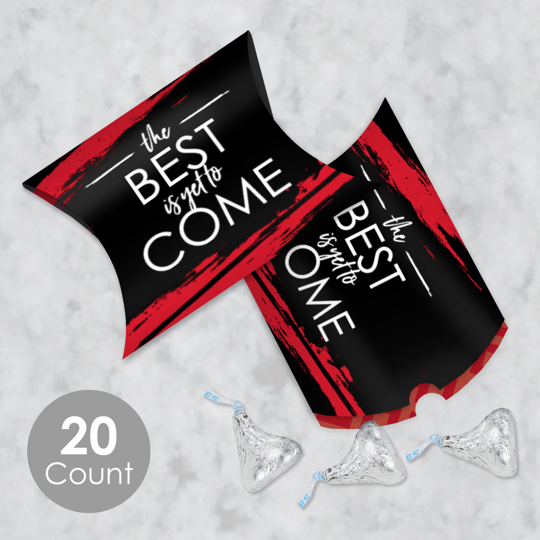 Red Grad - Best is Yet to Come - Favor Gift Boxes - Red Graduation Party Petite Pillow Boxes - Set of 20
