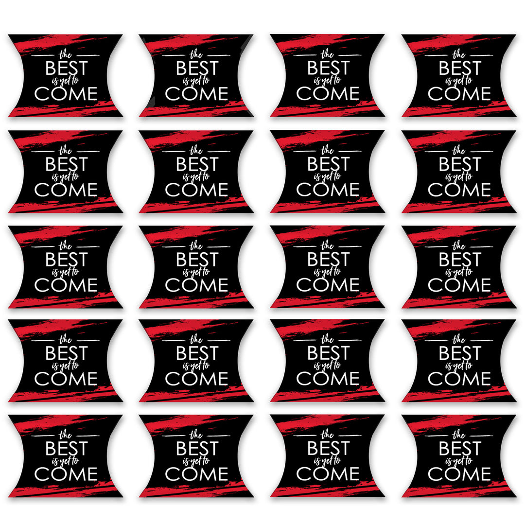 Red Grad - Best is Yet to Come - Favor Gift Boxes - Red Graduation Party Petite Pillow Boxes - Set of 20