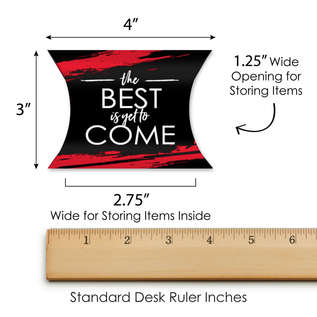 Red Grad - Best is Yet to Come - Favor Gift Boxes - Red Graduation Party Petite Pillow Boxes - Set of 20