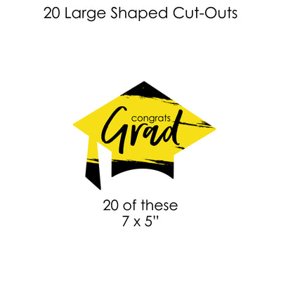 Yellow Grad - Best is Yet to Come - 2023 Yellow Graduation Party DIY Decorations - Clothespin Garland Banner - 44 Pieces