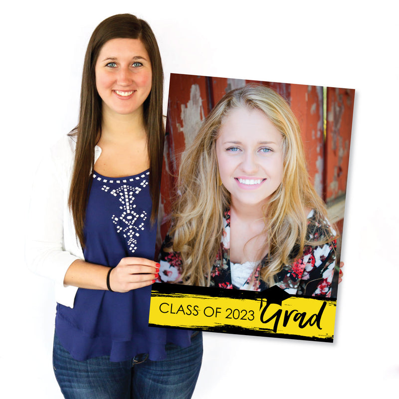 Yellow Grad - Best is Yet to Come - Photo Yard Sign - Yellow 2023 Graduation Party Decorations