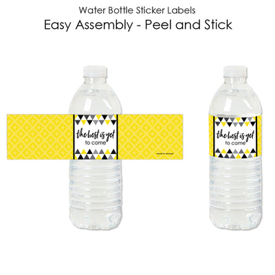 Yellow Grad - Best is Yet to Come - Yellow Graduation Party Water Bottle Sticker Labels - Set of 20