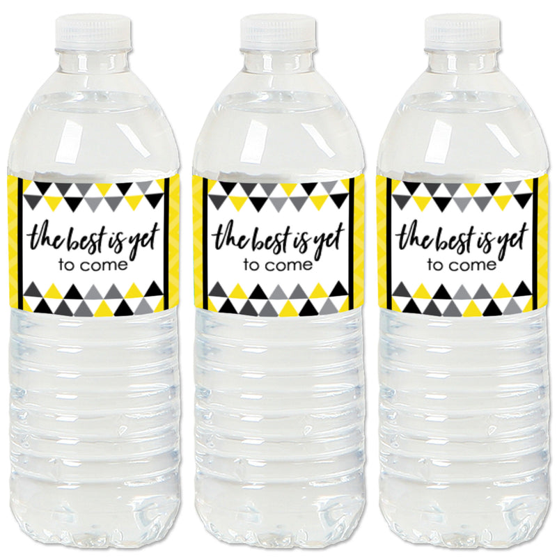 Yellow Grad - Best is Yet to Come - Yellow Graduation Party Water Bottle Sticker Labels - Set of 20