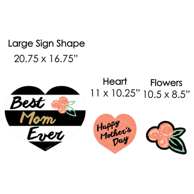 Best Mom Ever - Yard Sign & Outdoor Lawn Decorations - Mother's Day Party Yard Signs - Set of 8