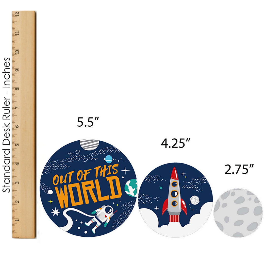 Blast Off to Outer Space - Rocket Ship Baby Shower or Birthday Party Decor and Confetti - Terrific Table Centerpiece Kit - Set of 30