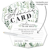 Boho Botanical - Wish Card Greenery Party Activities - Shaped Advice Cards Game - Set of 20