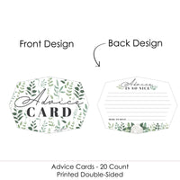 Boho Botanical - Wish Card Greenery Party Activities - Shaped Advice Cards Game - Set of 20