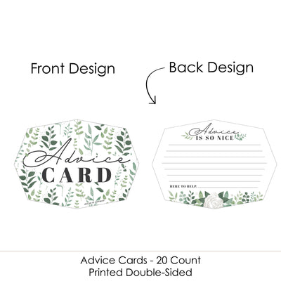 Boho Botanical - Wish Card Greenery Party Activities - Shaped Advice Cards Game - Set of 20