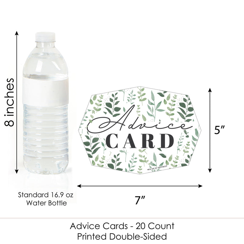 Boho Botanical - Wish Card Greenery Party Activities - Shaped Advice Cards Game - Set of 20
