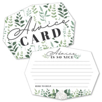 Boho Botanical - Wish Card Greenery Party Activities - Shaped Advice Cards Game - Set of 20